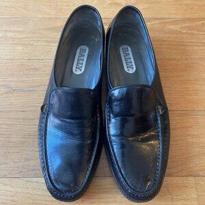 Bally Black Leather Slip-on Loafers Size 43